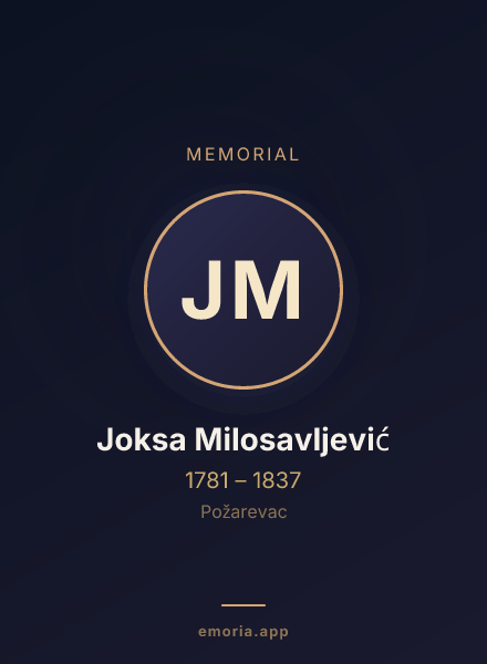 Memorial portrait of Joksa Milosavljević