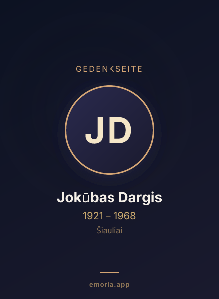 Gedenkportrait von Jokūbas Dargis
