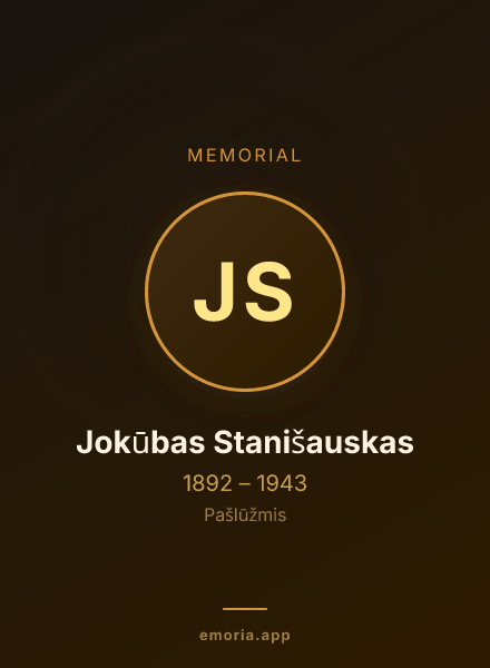 Memorial portrait of Jokūbas Stanišauskas