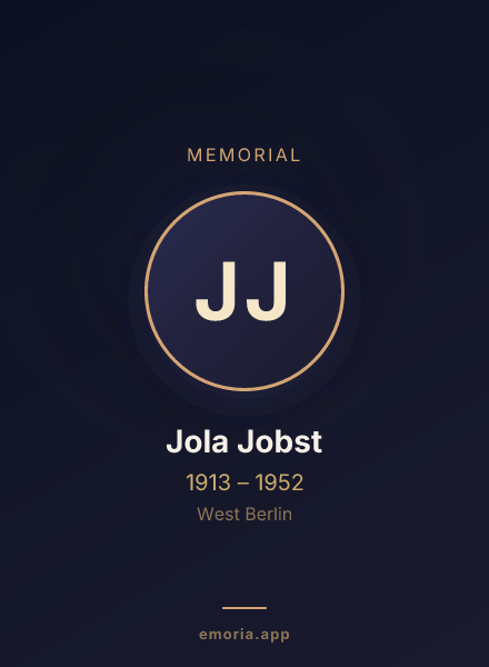 Memorial portrait of Jola Jobst