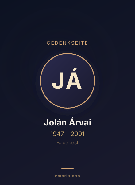 Gedenkportrait von Jolán Árvai