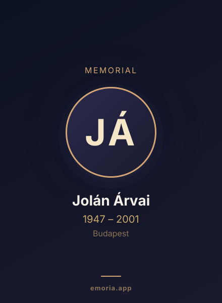 Memorial portrait of Jolán Árvai