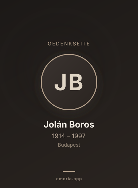 Gedenkportrait von Jolán Boros