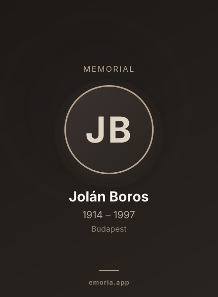 Memorial portrait of Jolán Boros