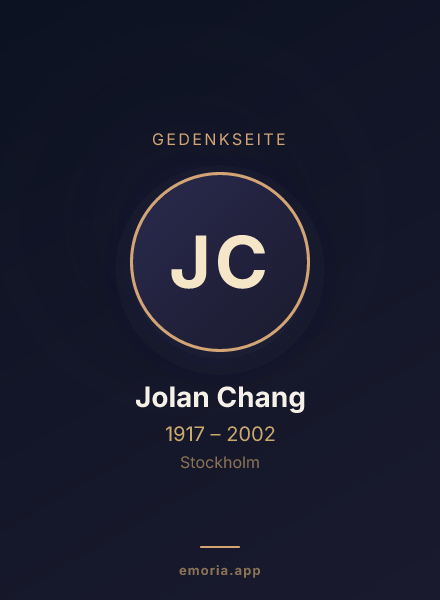Gedenkportrait von Jolan Chang