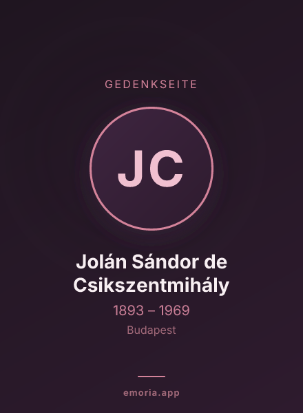 Gedenkportrait von Jolán Sándor de Csikszentmihály