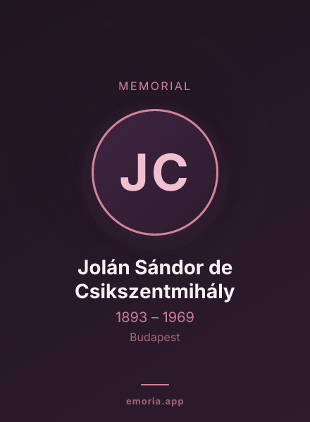 Memorial portrait of Jolán Sándor de Csikszentmihály