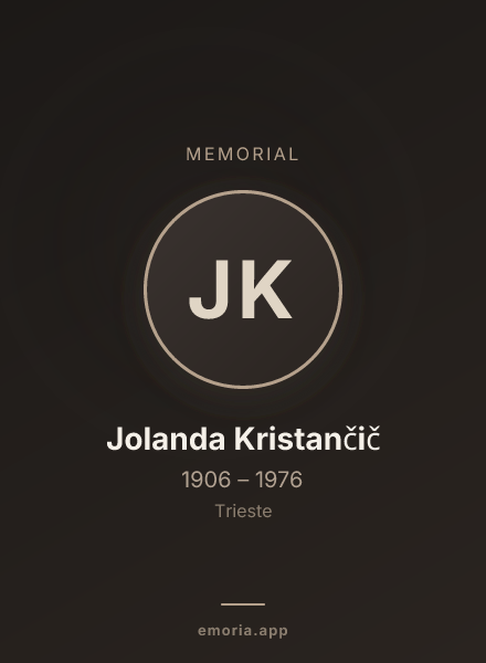 Memorial portrait of Jolanda Kristančič