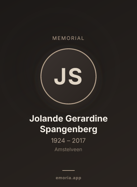 Memorial portrait of Jolande Gerardine Spangenberg