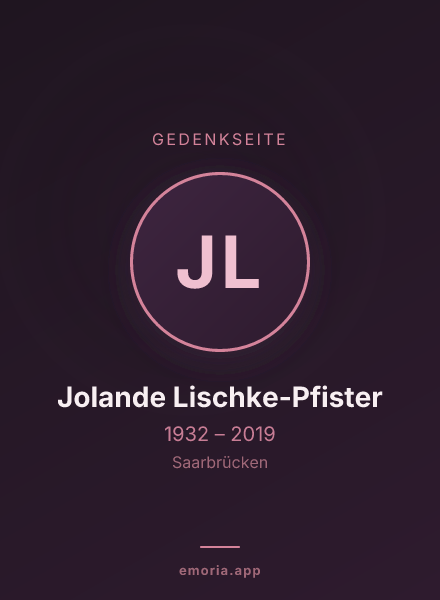 Gedenkportrait von Jolande Lischke-Pfister