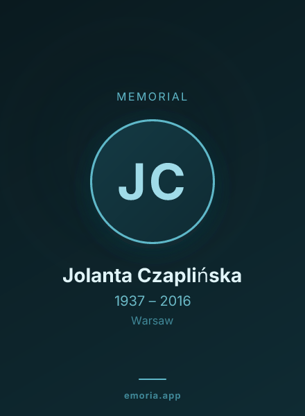 Memorial portrait of Jolanta Czaplińska