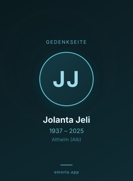 Gedenkportrait von Jolanta Jeli