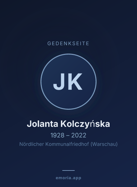 Gedenkportrait von Jolanta Kolczyńska