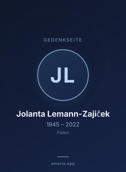 Gedenkportrait von Jolanta Lemann-Zajiček