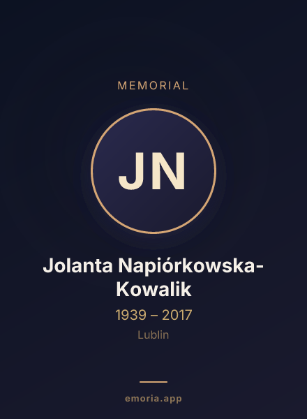 Memorial portrait of Jolanta Napiórkowska-Kowalik