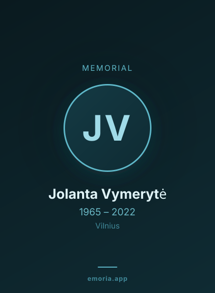 Memorial portrait of Jolanta Vymerytė