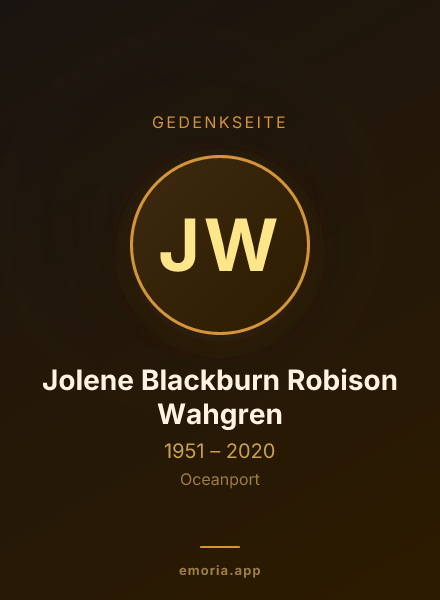 Gedenkportrait von Jolene Blackburn Robison Wahgren