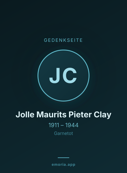 Gedenkportrait von Jolle Maurits Pieter Clay