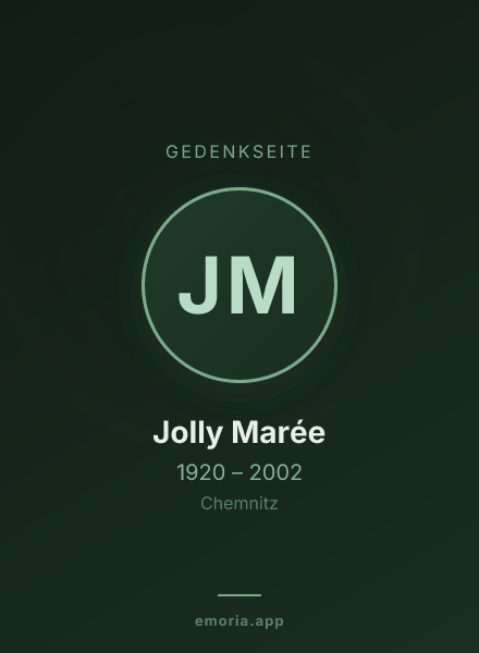 Gedenkportrait von Jolly Marée