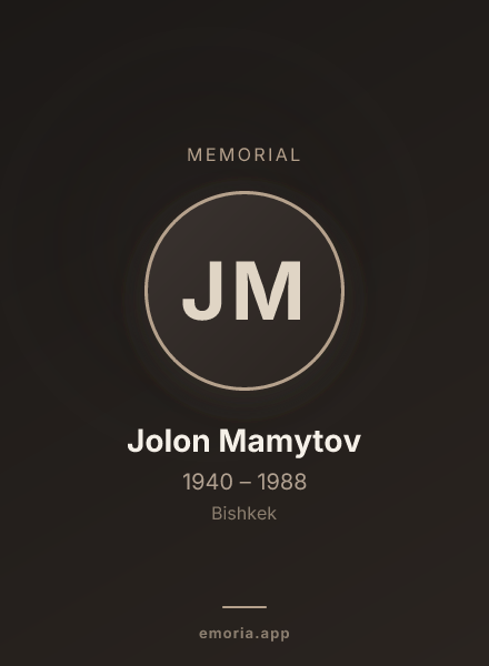 Memorial portrait of Jolon Mamytov