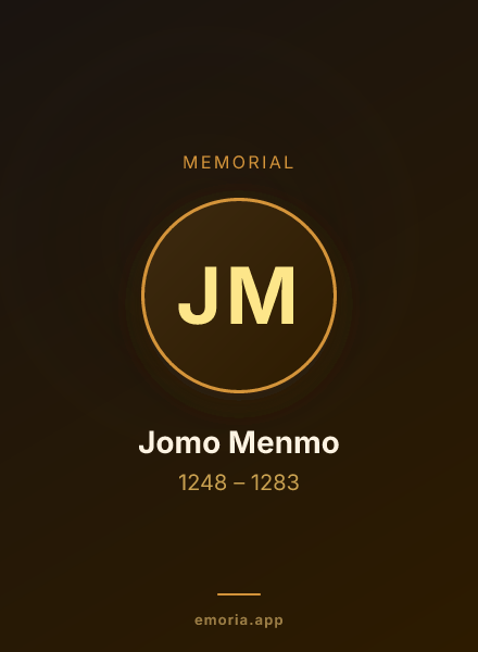 Memorial portrait of Jomo Menmo