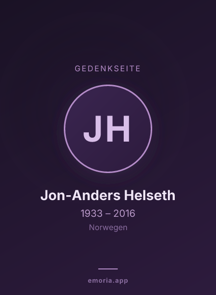 Gedenkportrait von Jon-Anders Helseth