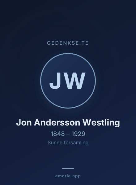 Gedenkportrait von Jon Andersson Westling