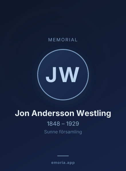 Memorial portrait of Jon Andersson Westling