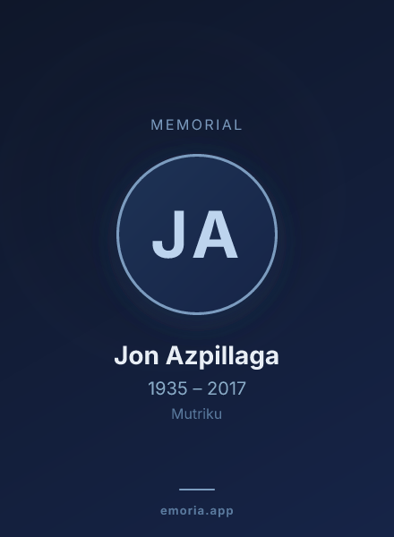 Memorial portrait of Jon Azpillaga
