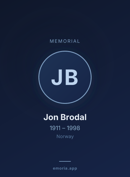 Memorial portrait of Jon Brodal