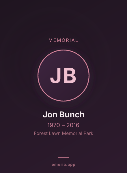 Memorial portrait of Jon Bunch