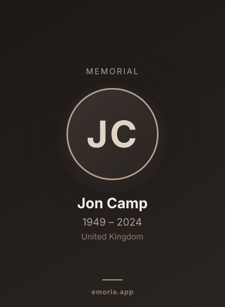 Memorial portrait of Jon Camp