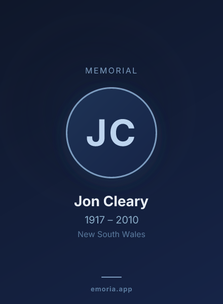 Memorial portrait of Jon Cleary