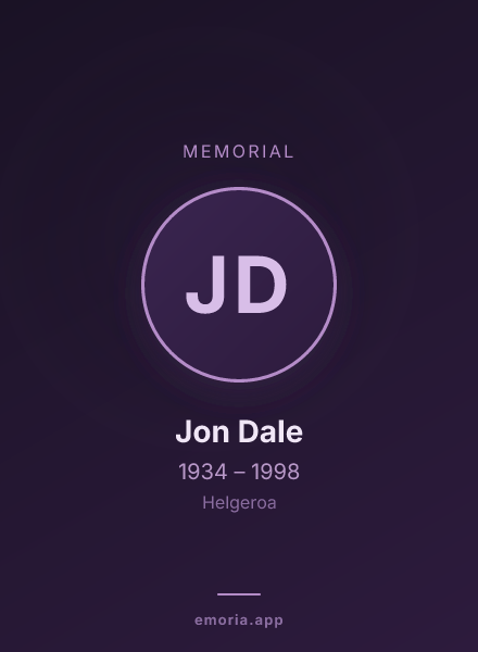 Memorial portrait of Jon Dale