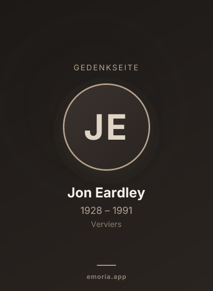 Gedenkportrait von Jon Eardley