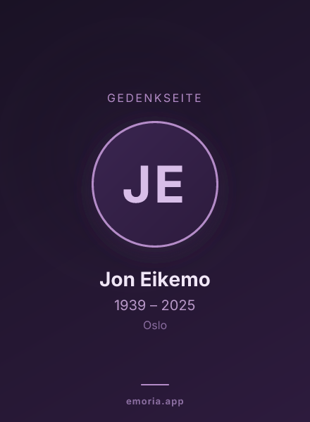 Gedenkportrait von Jon Eikemo