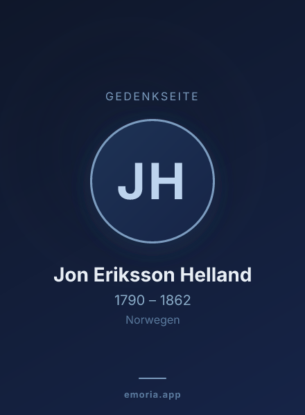 Gedenkportrait von Jon Eriksson Helland
