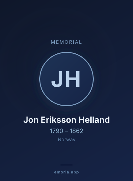 Memorial portrait of Jon Eriksson Helland