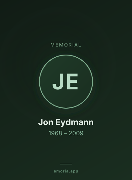 Memorial portrait of Jon Eydmann