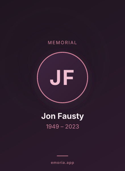 Memorial portrait of Jon Fausty