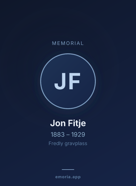 Memorial portrait of Jon Fitje