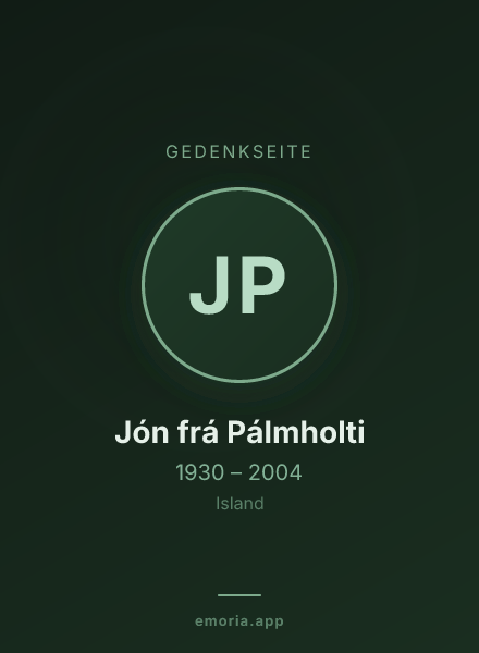 Gedenkportrait von Jón frá Pálmholti