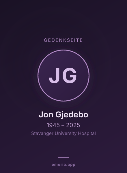 Gedenkportrait von Jon Gjedebo