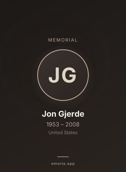 Memorial portrait of Jon Gjerde