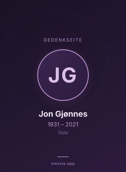 Gedenkportrait von Jon Gjønnes