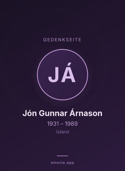 Gedenkportrait von Jón Gunnar Árnason