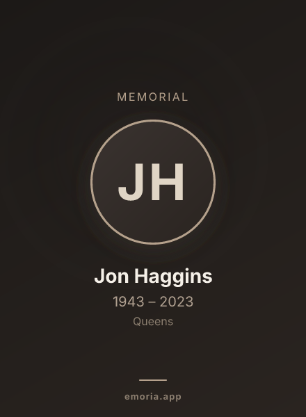 Memorial portrait of Jon Haggins