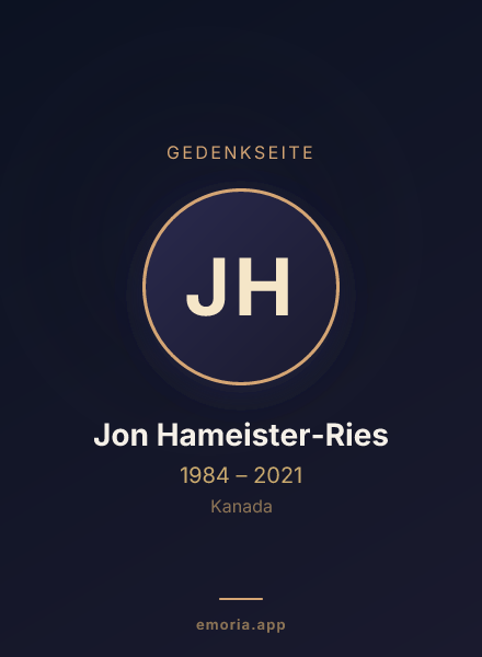 Gedenkportrait von Jon Hameister-Ries