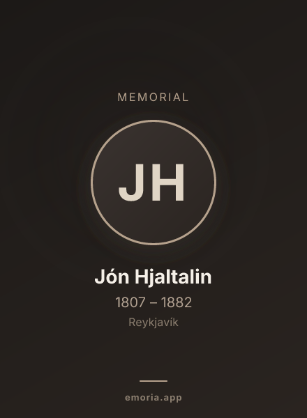 Memorial portrait of Jón Hjaltalin