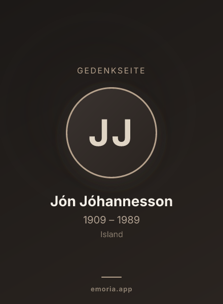 Gedenkportrait von Jón Jóhannesson